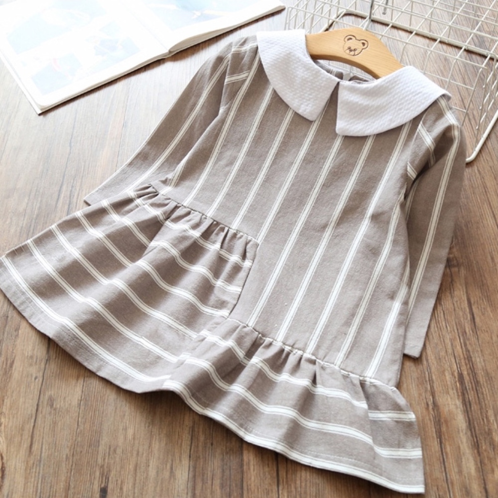 Toddler Girls Collared Asymmetric Design Dress